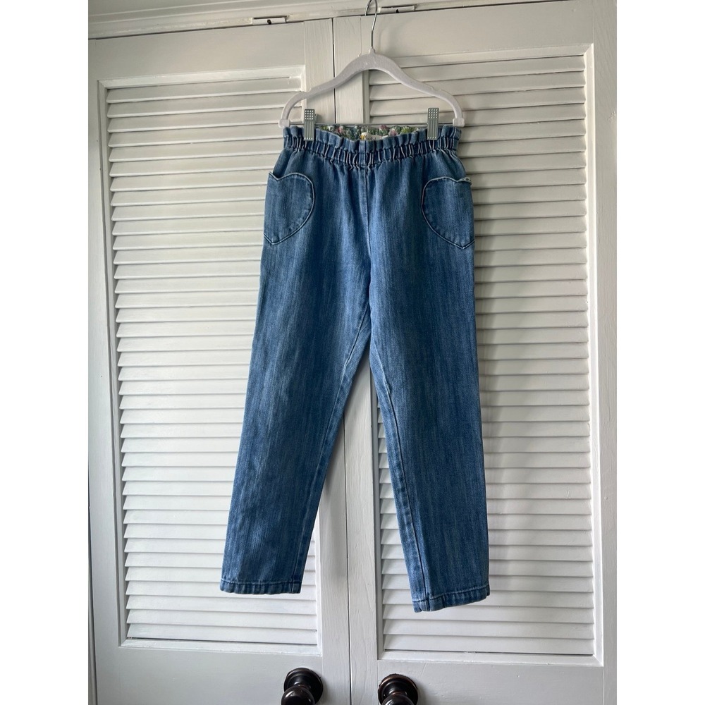 Mini Boden girls pull-on paper‎ bag jeans size 9